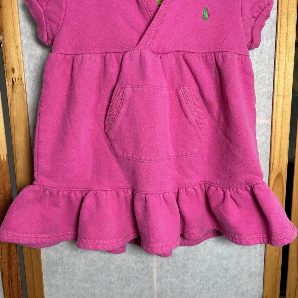 Vintage Ralph‎ Lauren Girls Size 12 Months Pink Hooded Dress